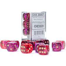 12 Count D6 Translucent Chessex Dice Cube