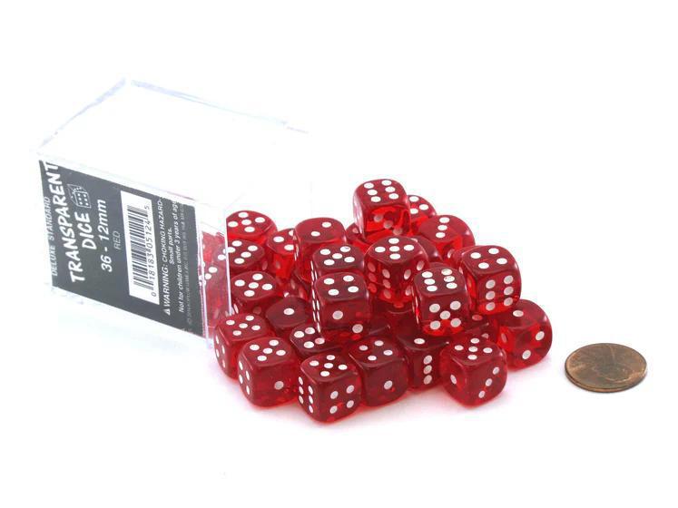 36ct 12mm Red Dice Set