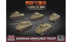 Sherman Armored Troop (Plastic) (x5 Tanks Plastic)