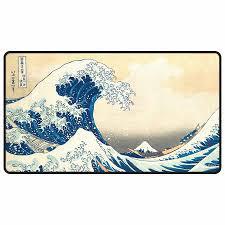 The Great Wave Off Kanagawa Black Stitched Playmat