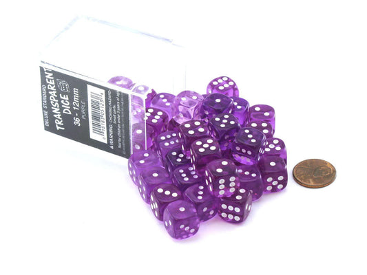 36ct 12mm Purple Dice Set