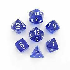 7 Die Polyhedral Translucent Chessex Dice Cube