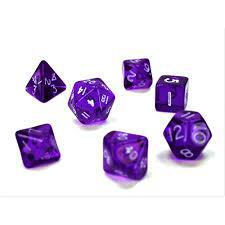 7 Die Polyhedral Translucent Chessex Dice Cube