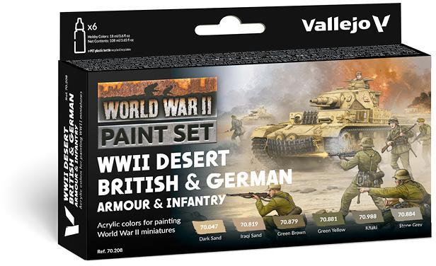 WWII Desert British and German Armor & Infantry Paint Set