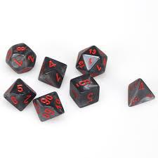 7 Die Velvet Polyhedral Chessex Dice Cube