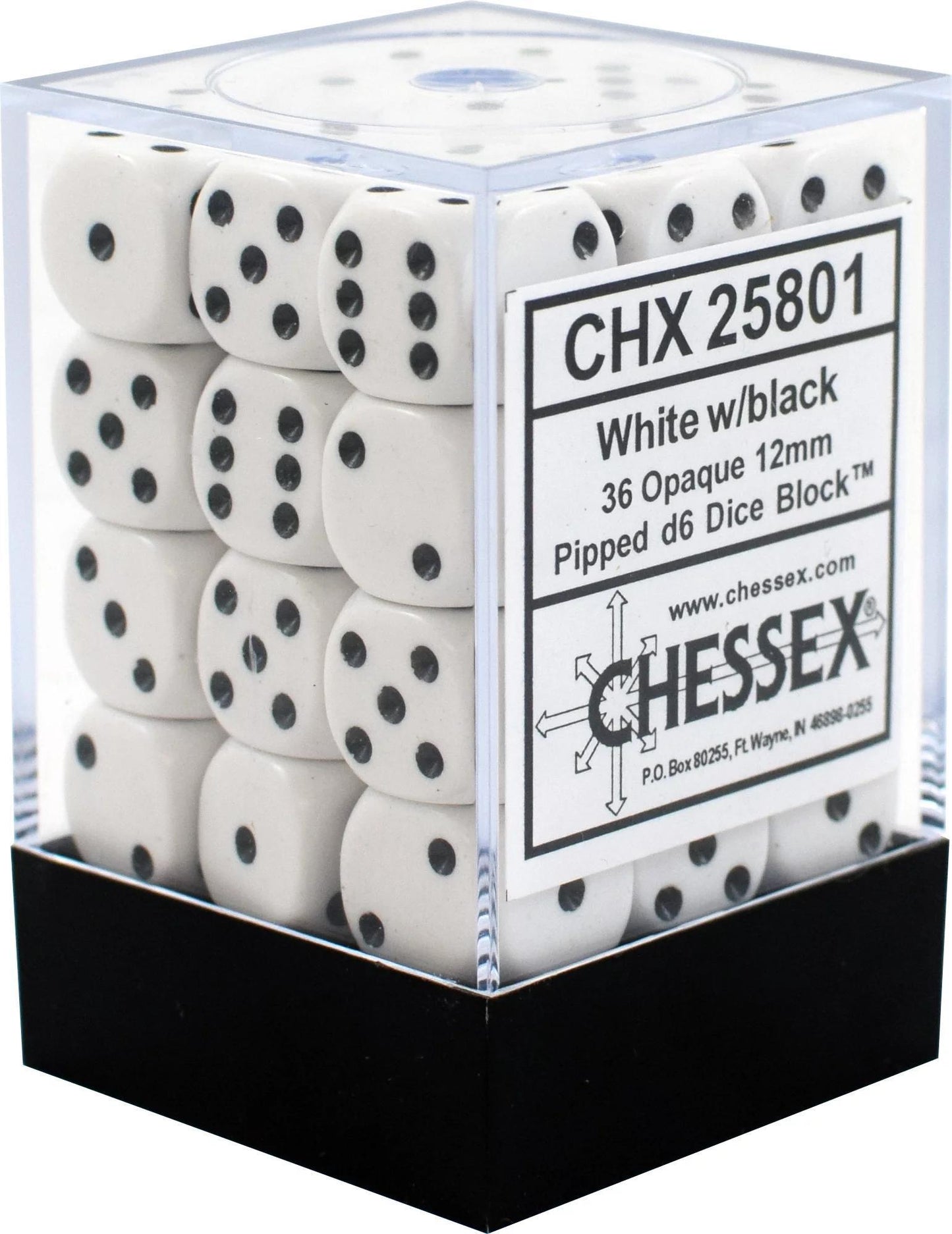 36 Count D6 Opaque Chessex Dice Cube