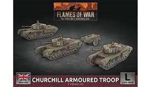 Churchill Armoured Troop (Plastic) (x3 Tanks Plastic)