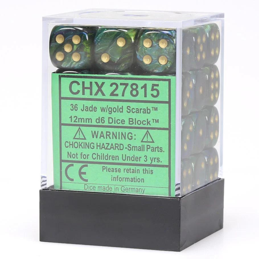 36 Count D6 Scarab Chessex Dice Block