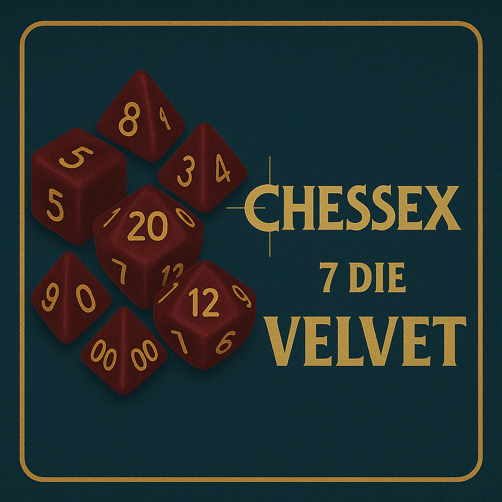 7 Die Velvet Polyhedral Chessex Dice Cube