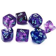 7 Mini Nebula Polyhedral Chessex Dice cube