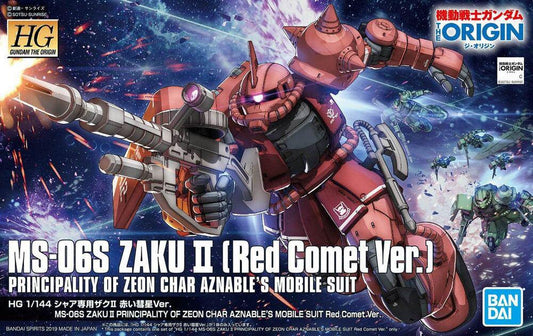 Bandai Spirits Hobby MS-06S Zaku II Char Aznable's Mobile Suit Gundam (Red Comet Ver.) Gundam The Origin HG 1/144, Multi (BAS5057656), 11.89 Inch