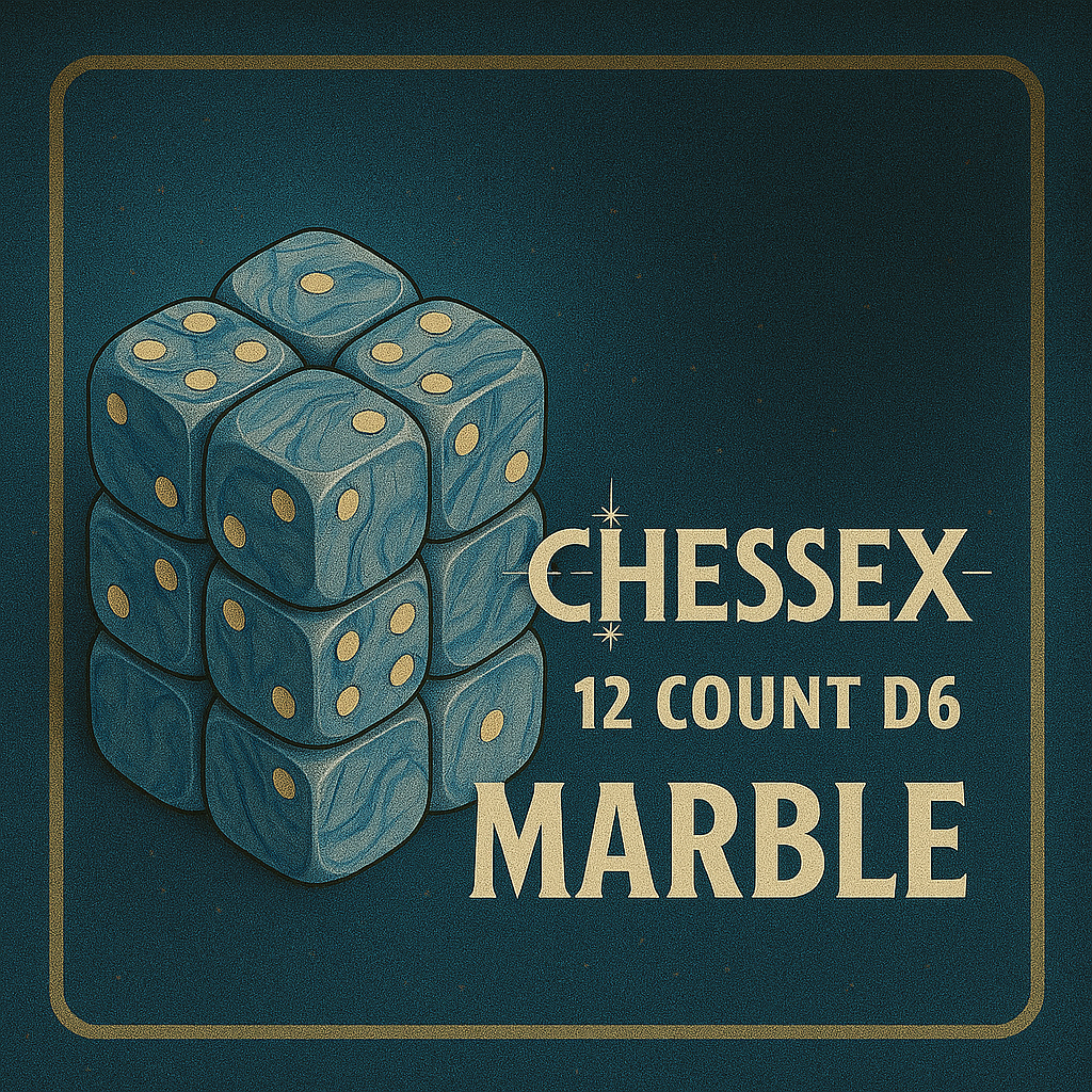12 Count D6 Marble Chessex Dice Block