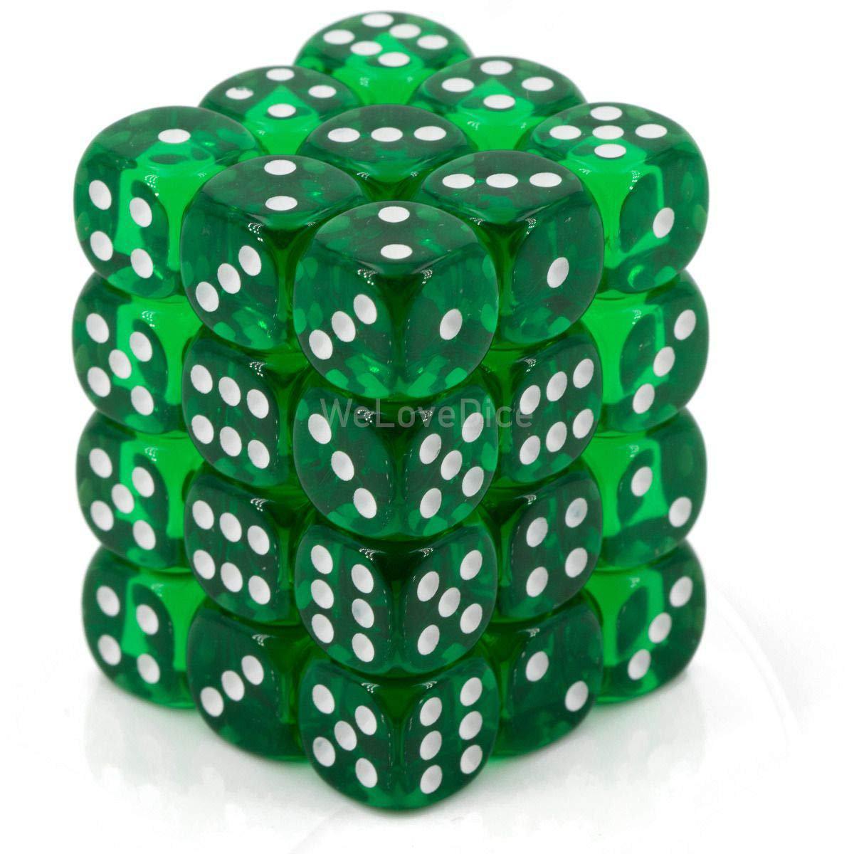 36ct 12mm Green Dice