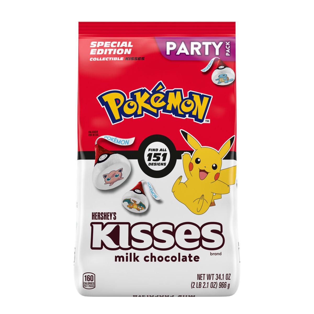 HERSHEY'S KISSES Milk Chocolate Pokémon Candy Party Pack, 34.1 oz