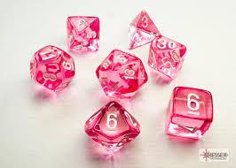 7 Die Mini Translucent Chessex Set