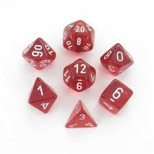 7 Die Polyhedral Translucent Chessex Dice Cube