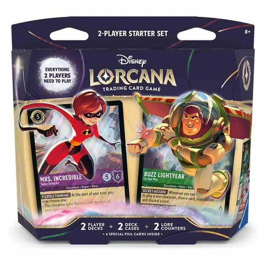 what cards are in lorcana starter decks Ravensburger Disney TCG: Shimmering Skies - Amethyst & Ruby Single-Player Deck | Engaging Gameplay | Over 200 Original Disney Artworks In Disney Lorcana you play as Illumineer Disney Lorcana: Into the Inklands