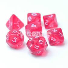 7 Die Polyhedral Translucent Chessex Dice Cube