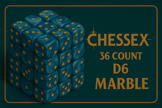 36 Count D6 Marble Chessex Dice Cube