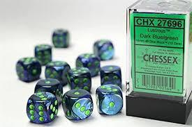 12 Count D6 Lustrous Chessex Dice Cube