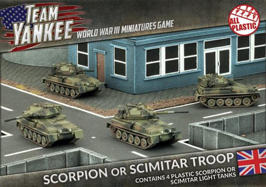 Scorpion or Scimitar Troop (WWIII x4 Tanks Plastic)with four vehiclesTeam Yankee